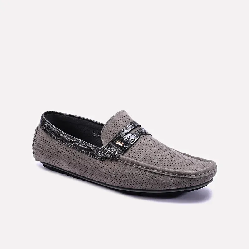 Gray Loafer Shoes 0130961 Cushioned Insole