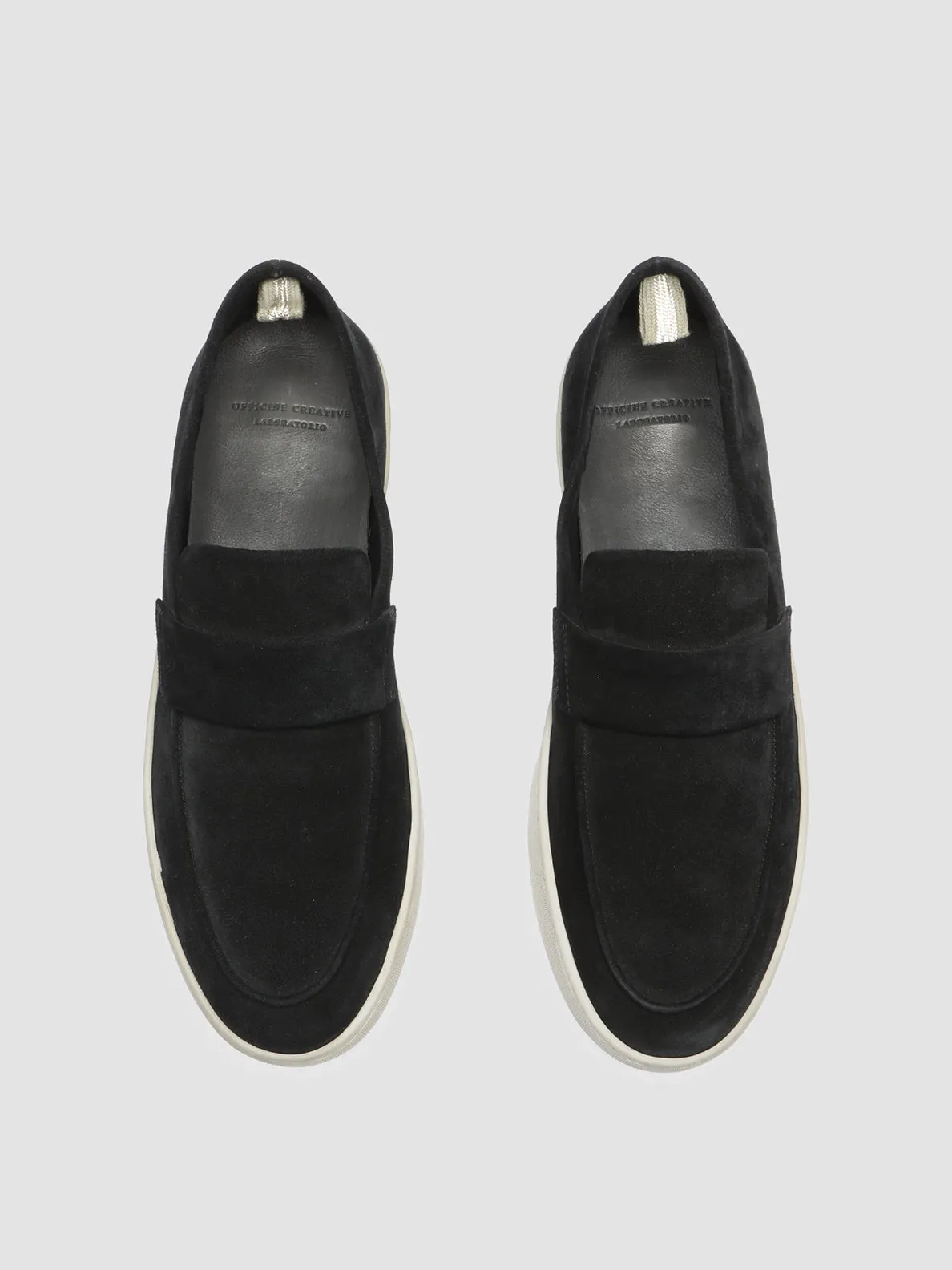 HERBIE 001 - Black Suede Penny Loafers Deep Black Walking Essential