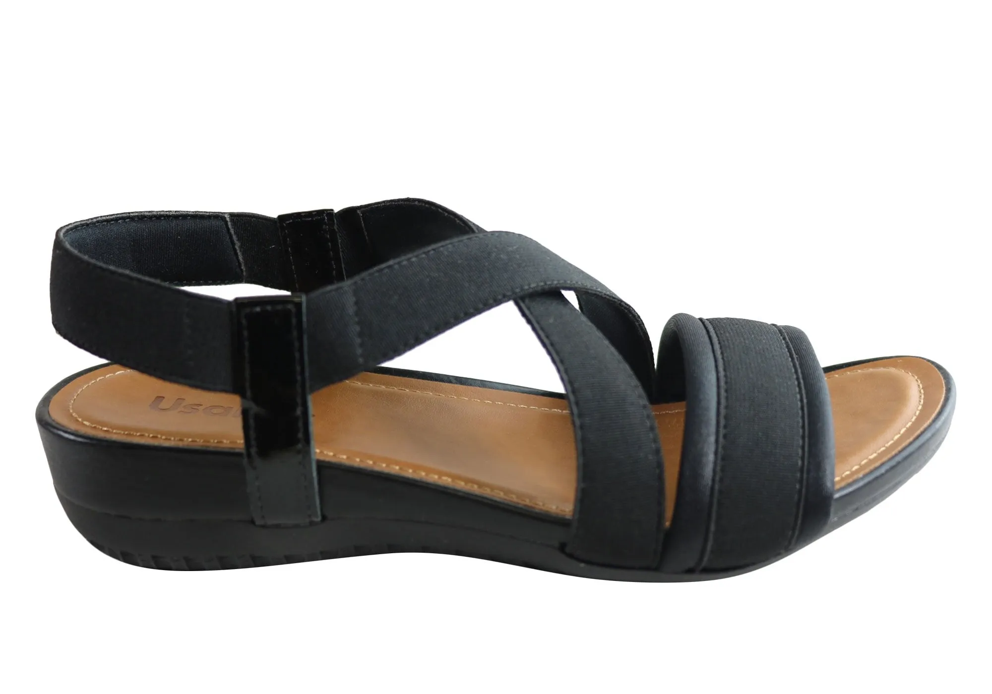 Usaflex Ambrosa Womens Comfortable Cushioned Sandals Made In Brazil Criss Cross Straps Summer Adventure