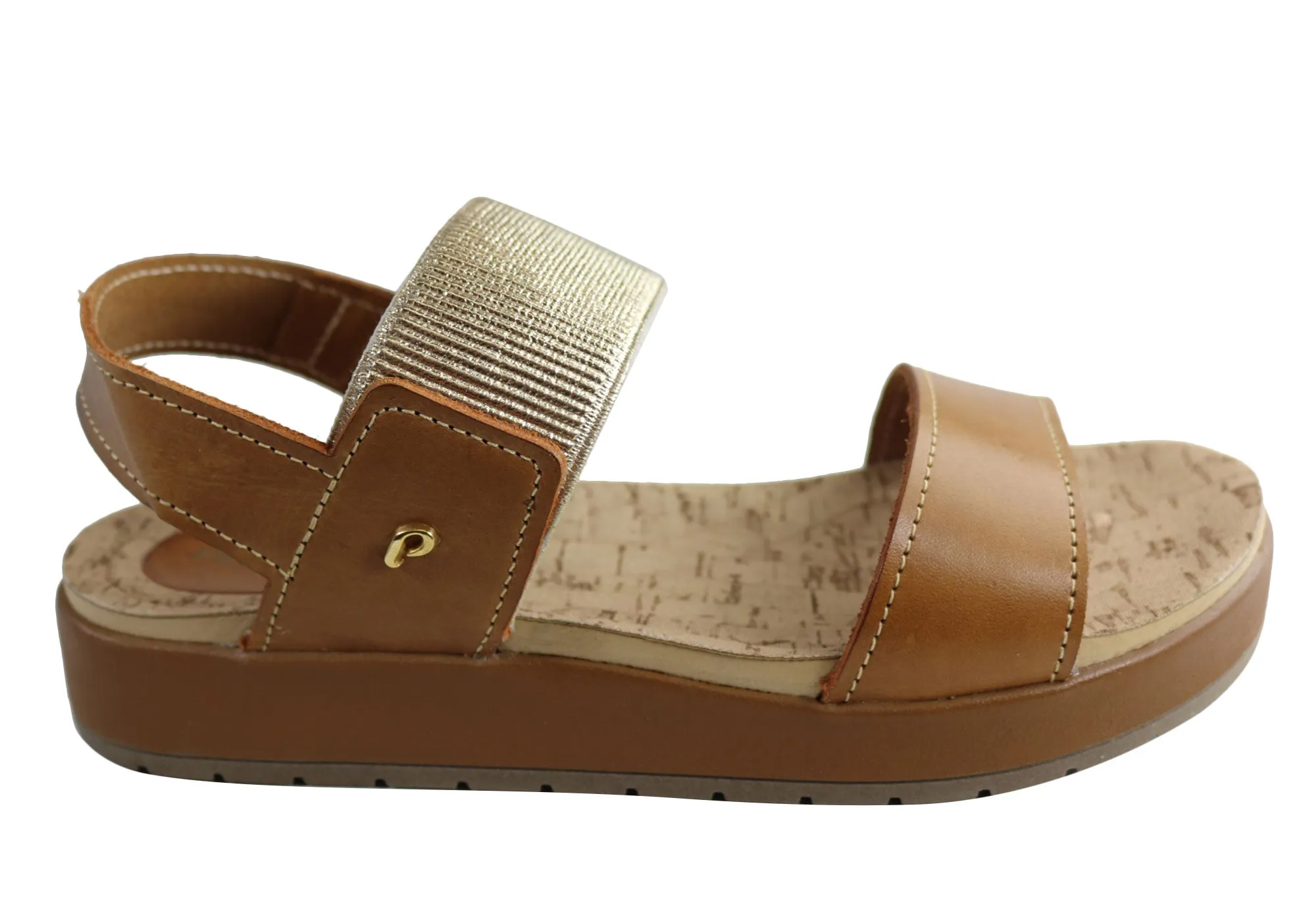Pegada Rosie Womens Comfort Cushioned Leather Sandals Made In Brazil Comfortable Slip-Ons