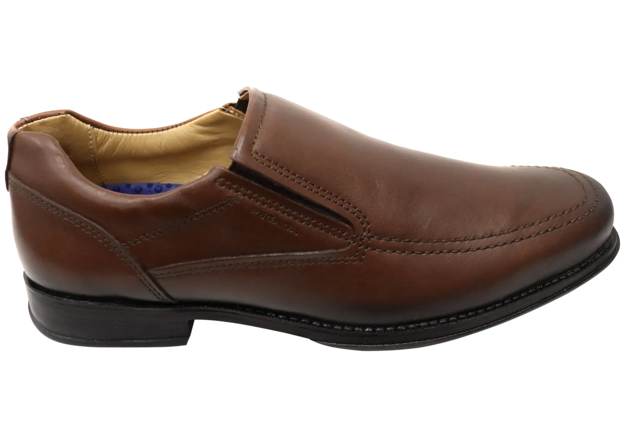 Pegada Ian Mens Comfortable Brazilian Leather Slip On Dress Shoes Sharp Uniform