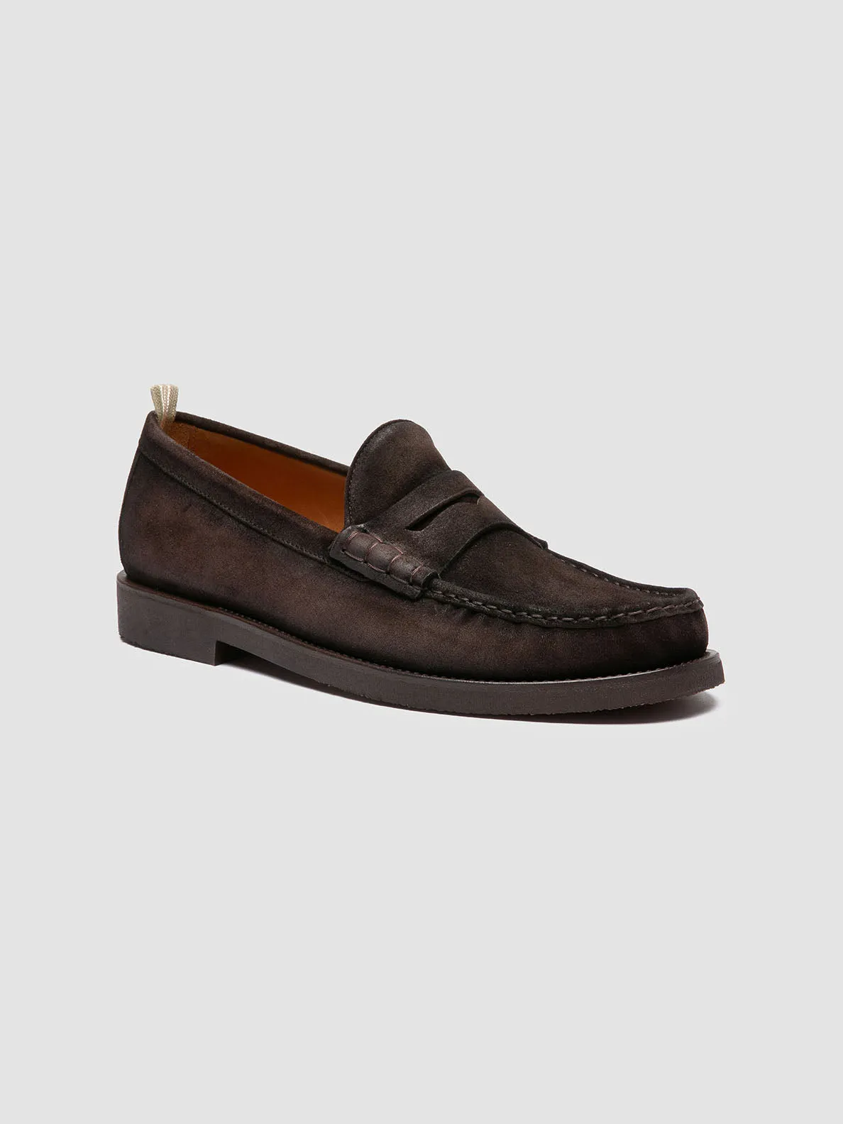 Slow Living BALFRON FLEXI 001 - Brown Suede Penny Loafers