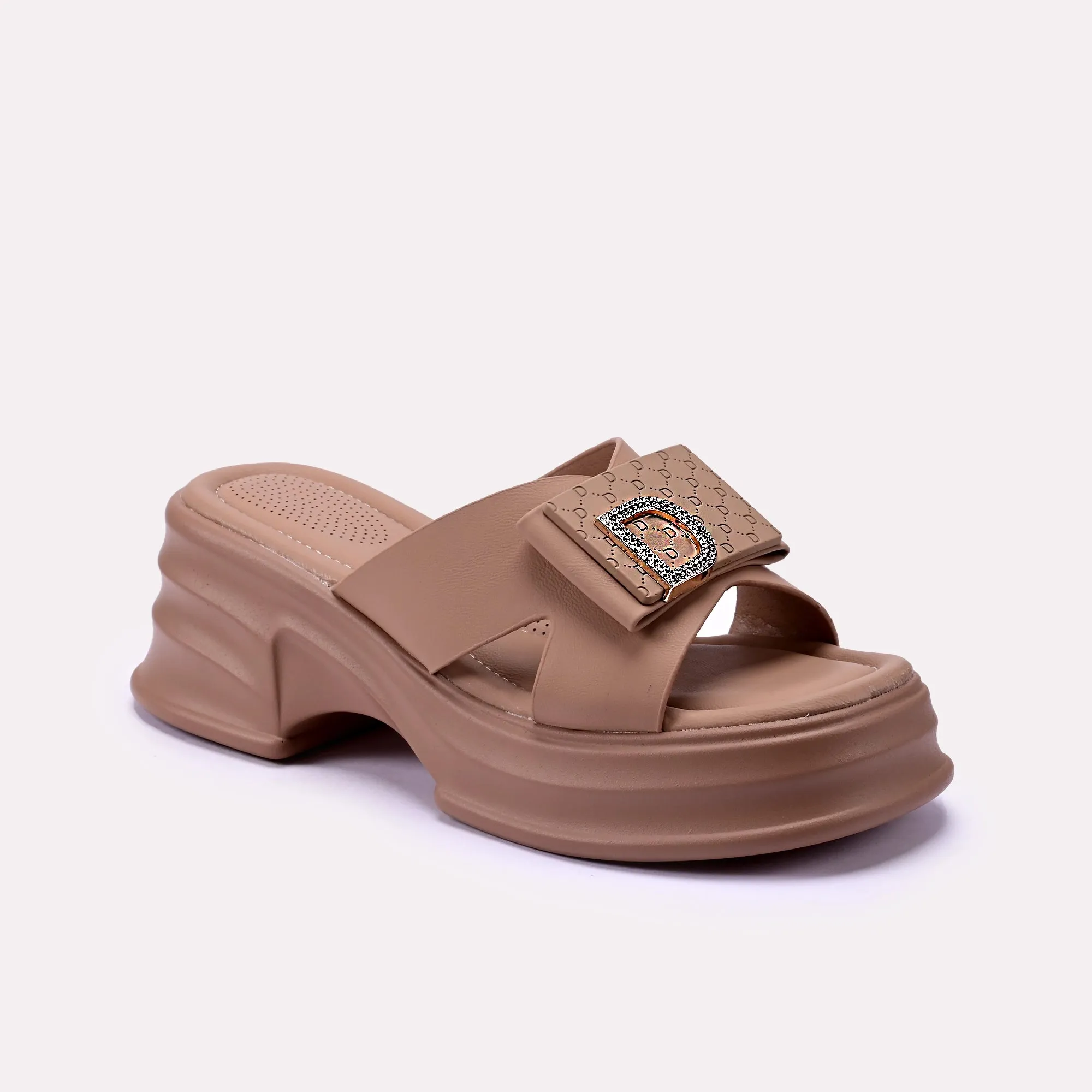 Relaxing Fit Everyday Footwear Linda Light Brown Casual Slippers 0412275