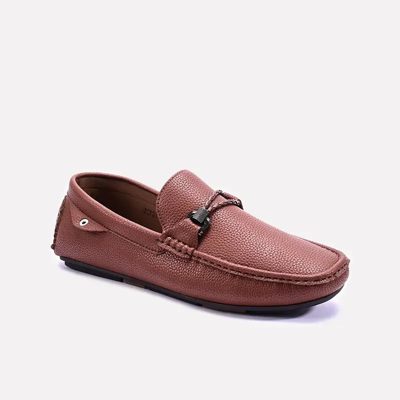 Brown Modern Loafers For Men 0130954 Indoor Walk Class Day