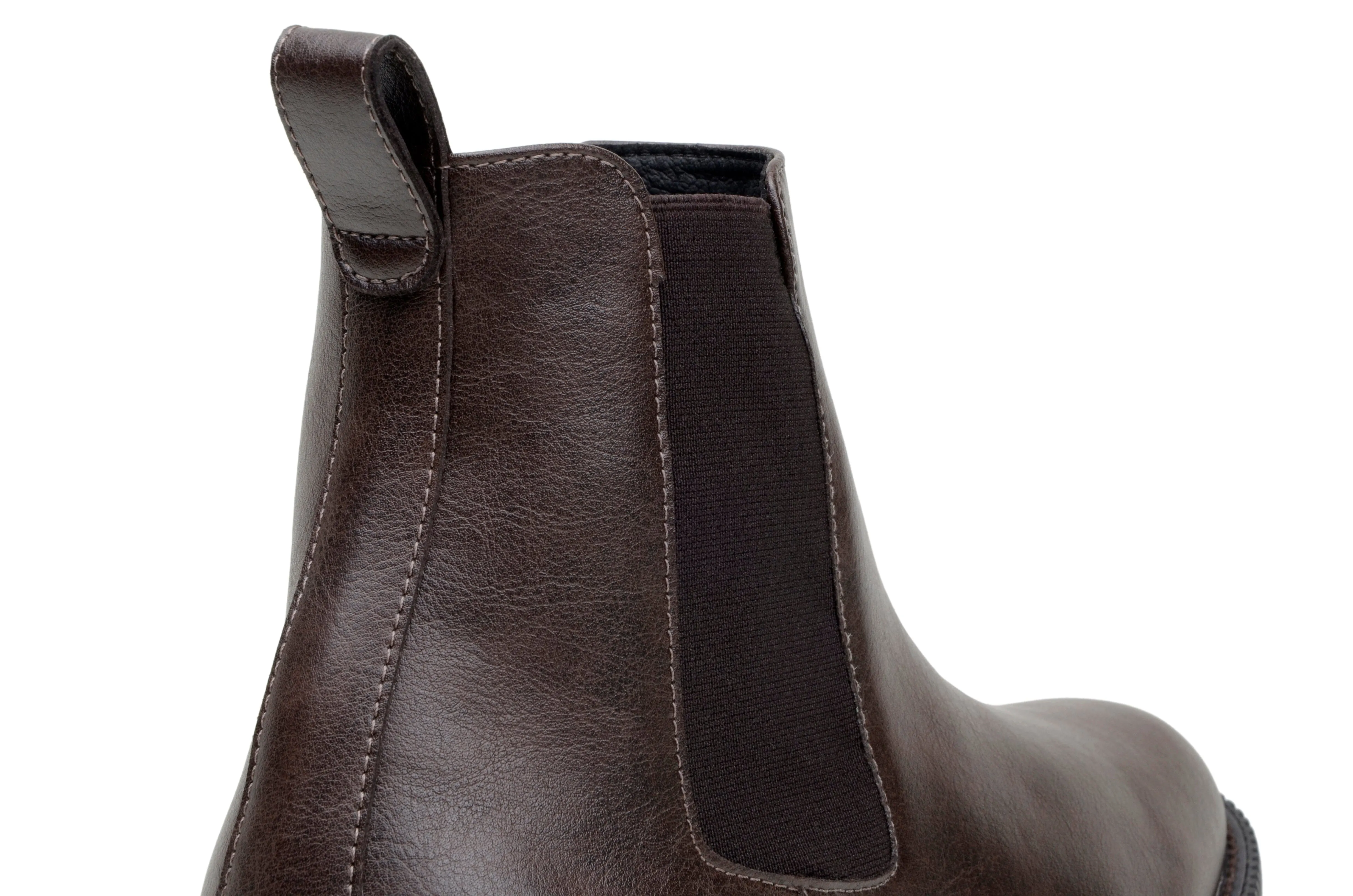 Bold Neon 'Rafael' men's creeper sole chelsea boot in vegan leather by Zette Shoes - espresso