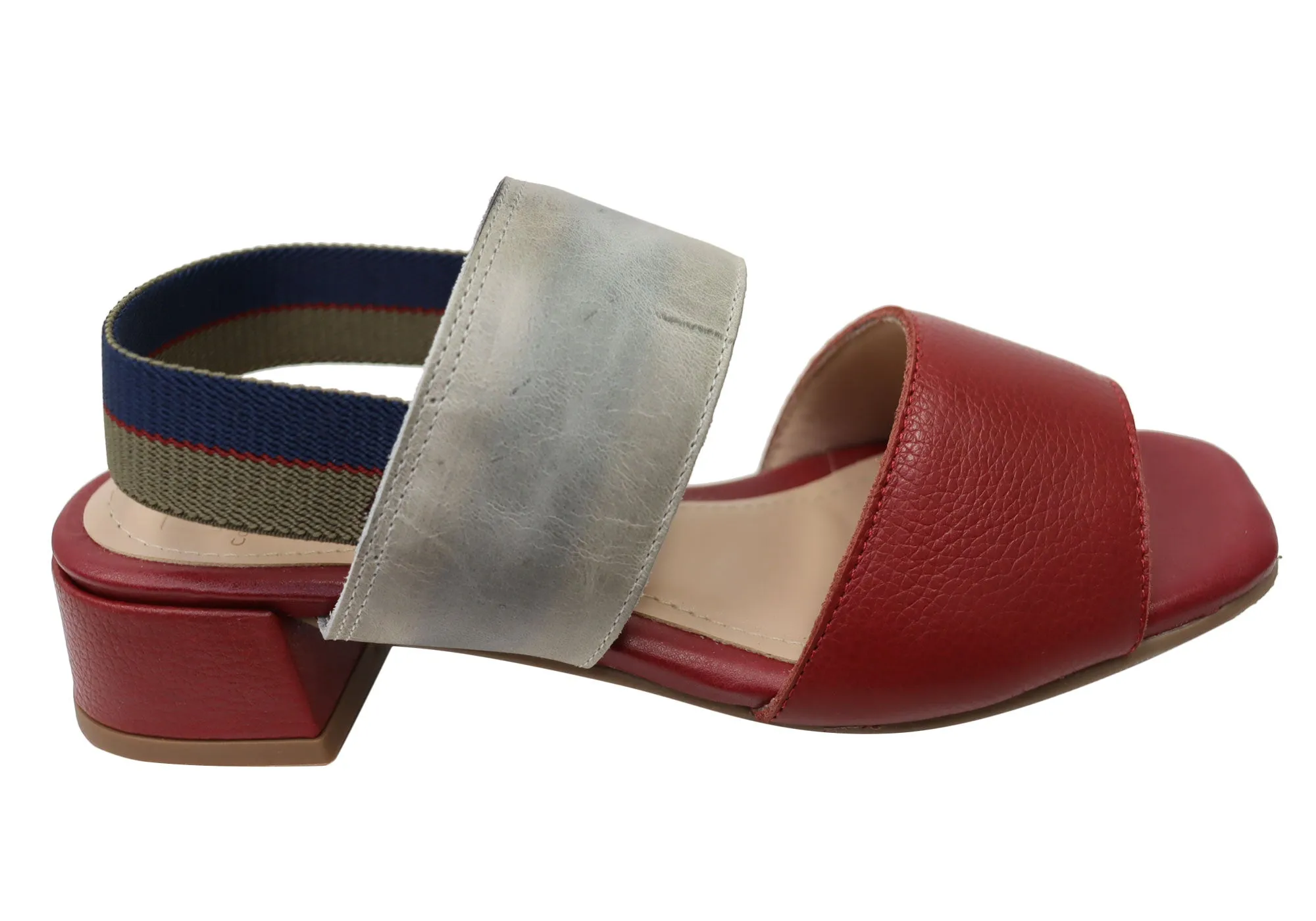 Via Paula Verity Womens Brazilian Comfortable Leather Low Heel Sandals Foot Health
