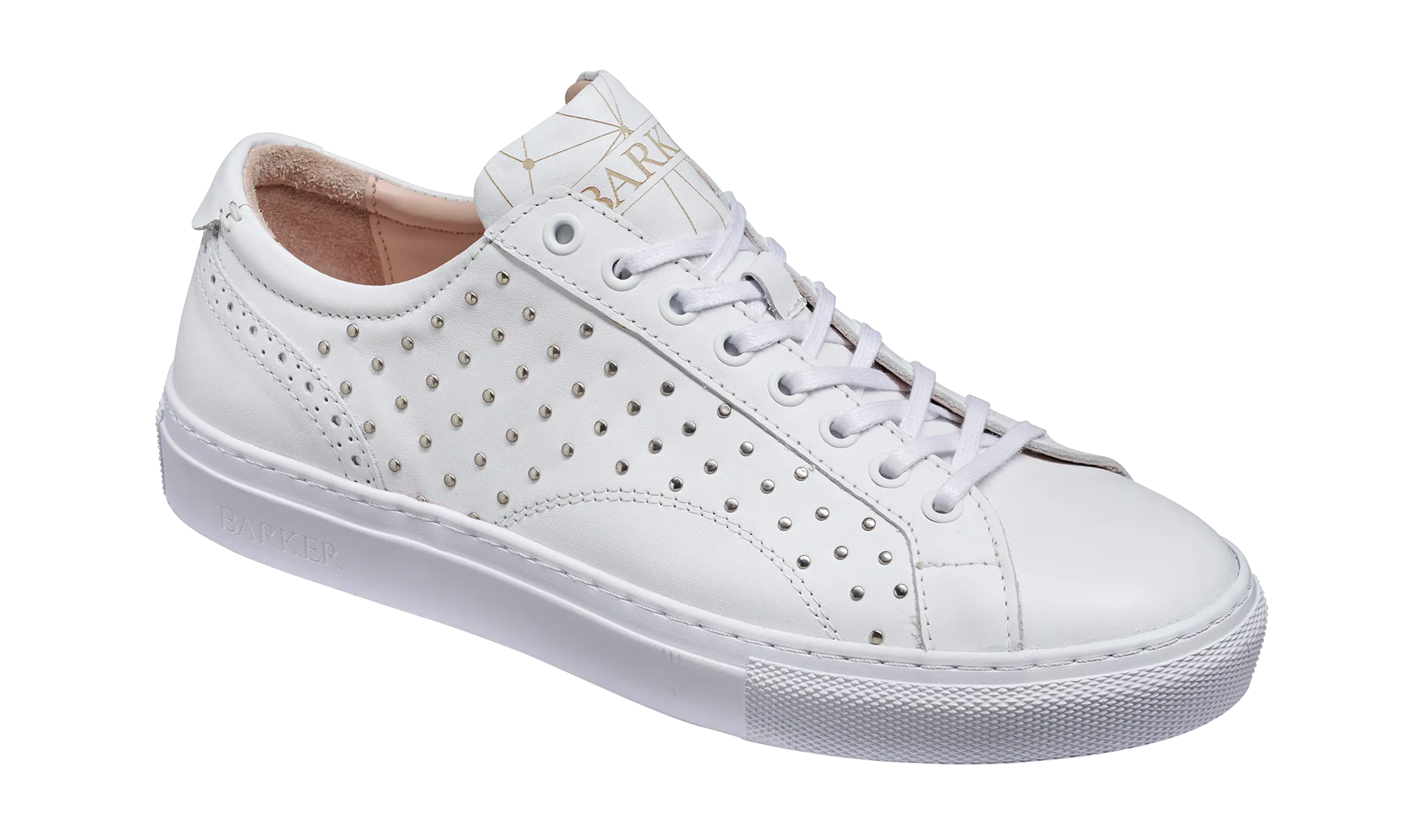 Back Tab Isla - White Calf / Studs