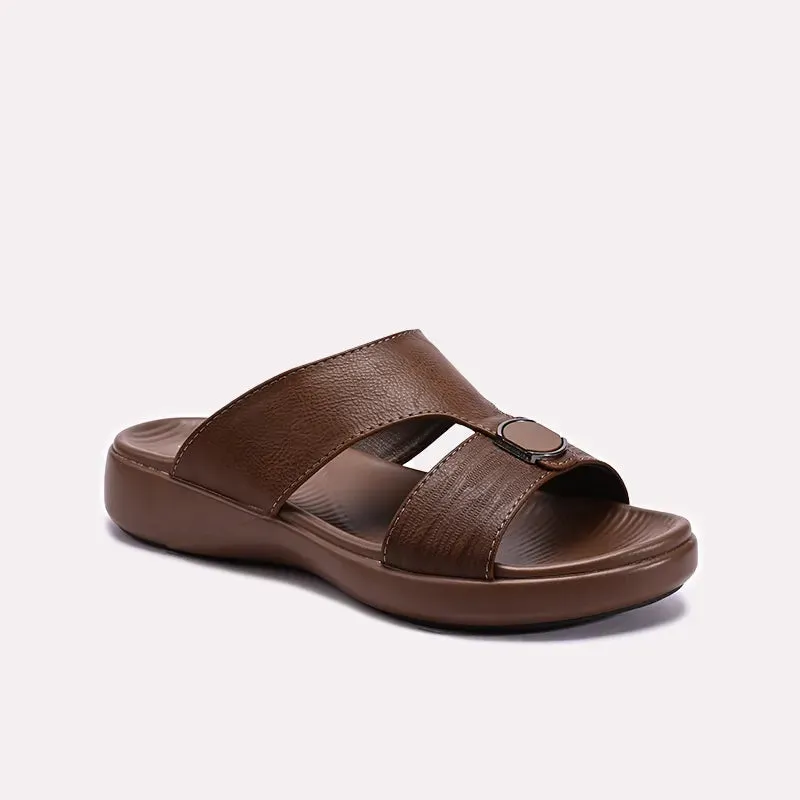 Khaki Casual Slippers For Men 0151162 Running Specific Breathability Enhancement