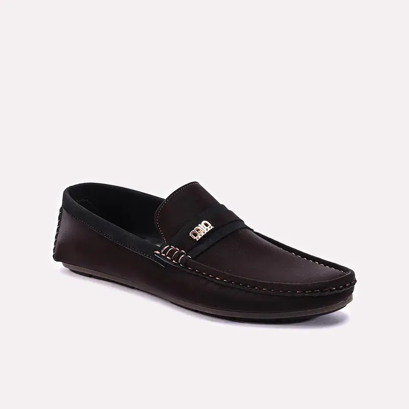 Knit Design Mens Brown Velvet Loafers 0130914
