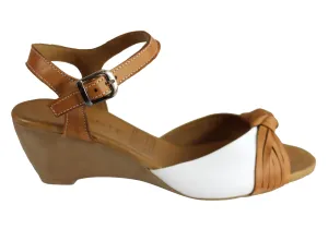 Comfy lining Orizonte Toronto Womens European Leather Comfortable Wedge Sandals
