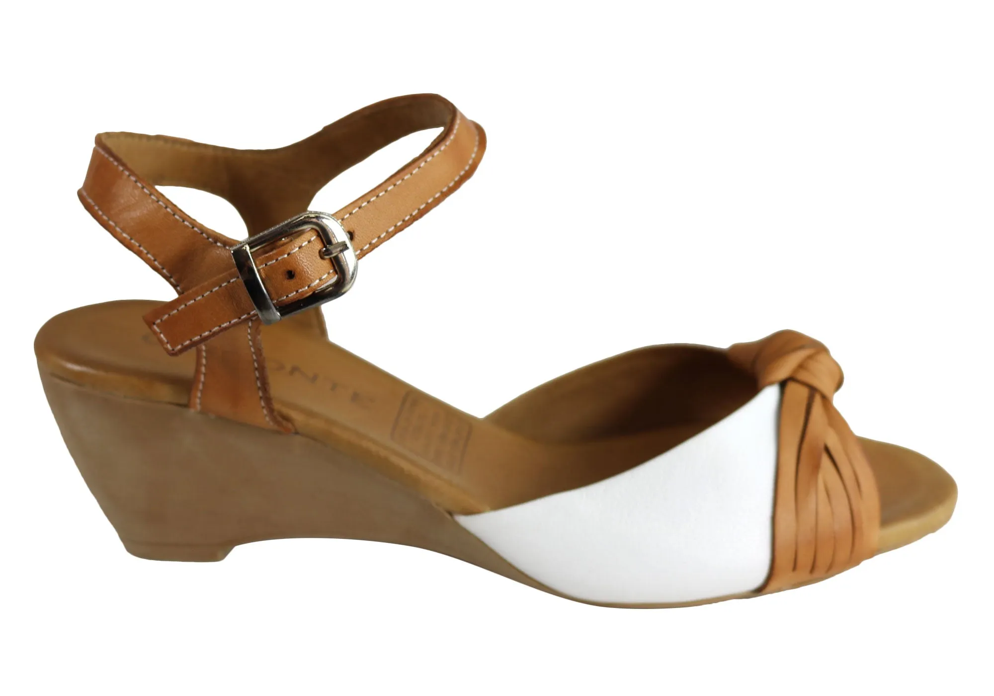 Leisure Life Sturdy Construction Orizonte Toronto Womens European Leather Comfortable Wedge Sandals