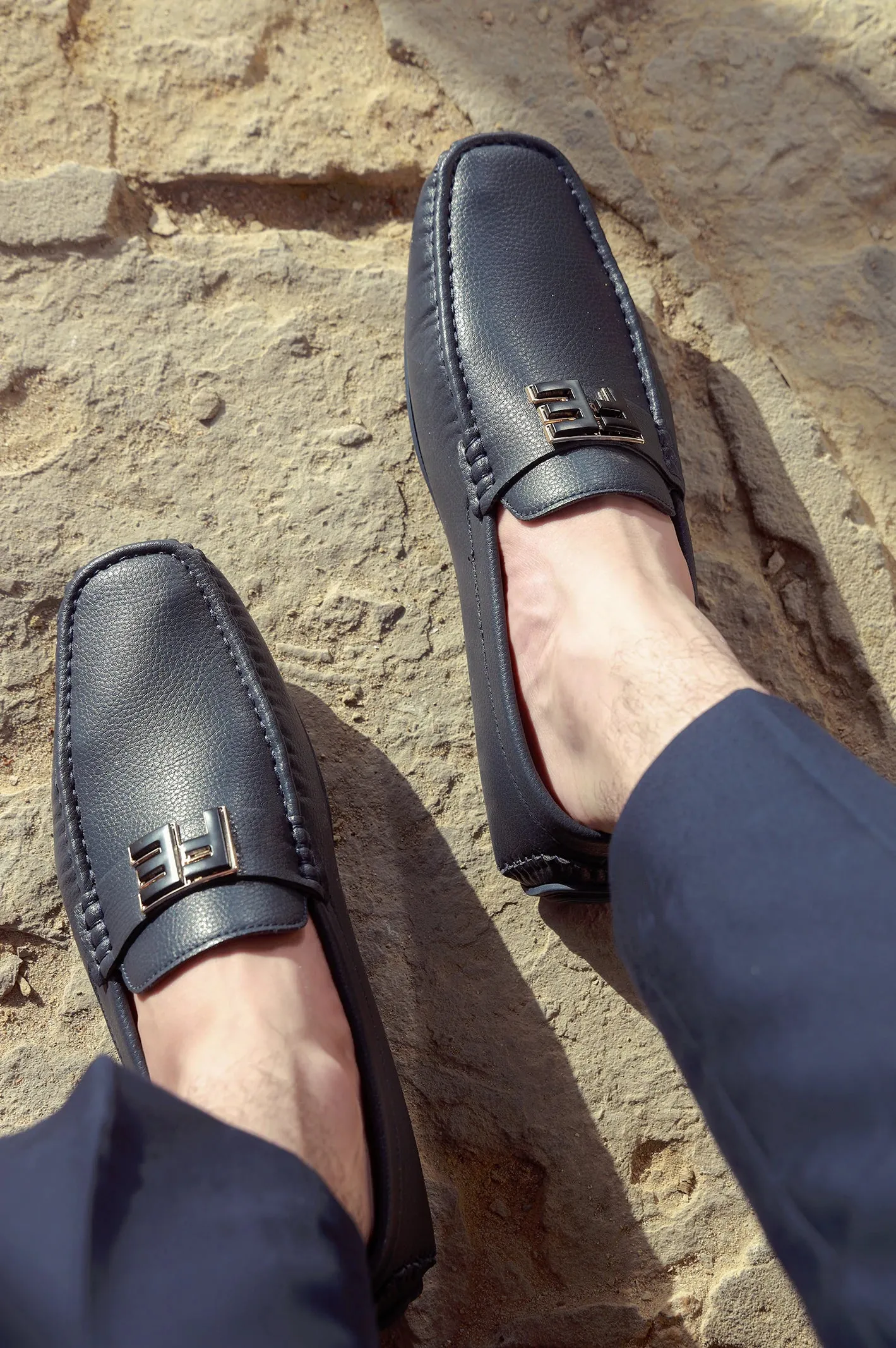 Navy Casual Moccassins Shoes Coach Hike