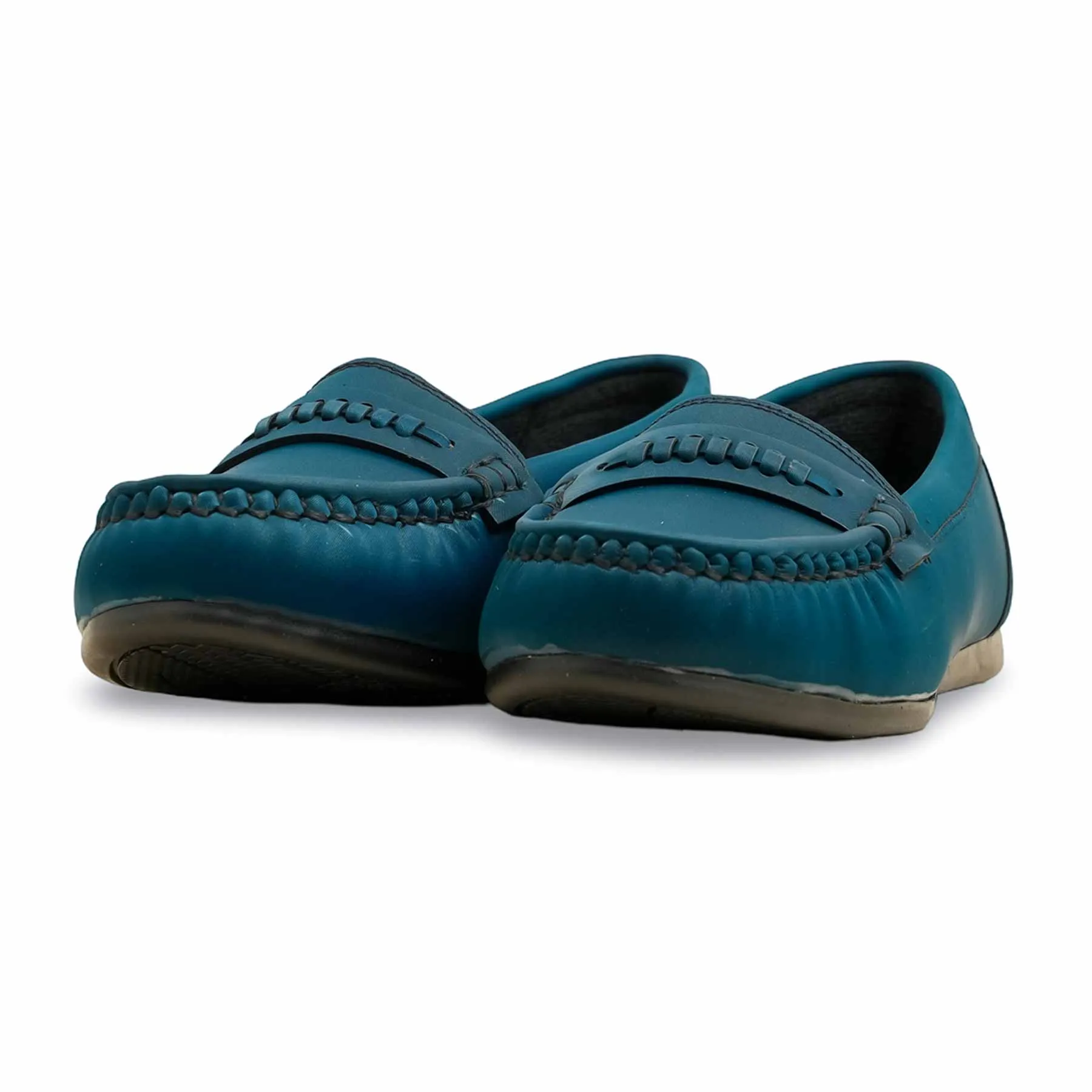Tight Fit Teal Blue Moccasin WN4501