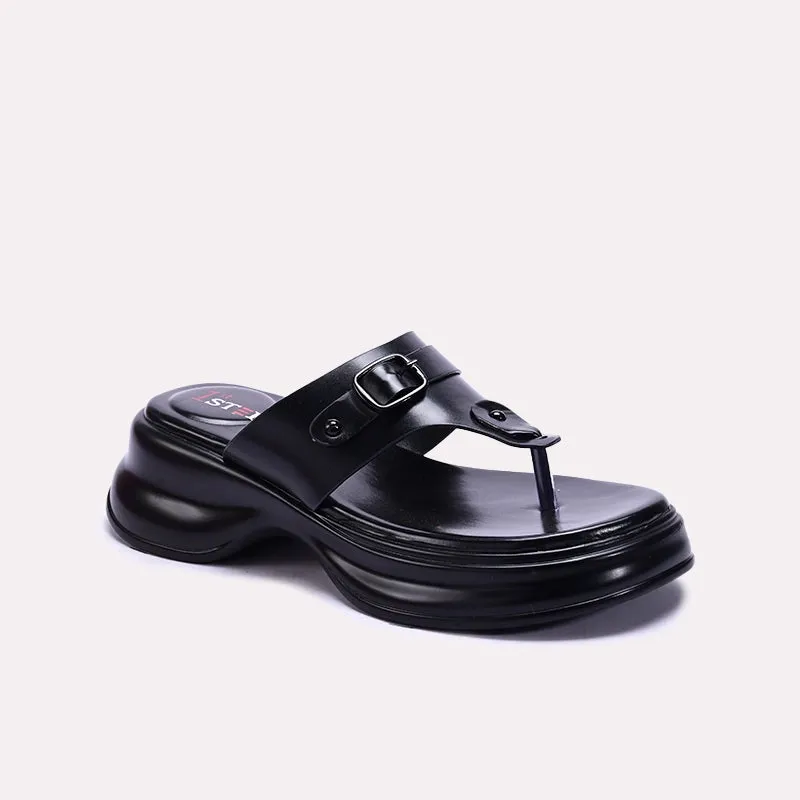 Moon Walk Quality Black Chunky Flip Flops 0412902