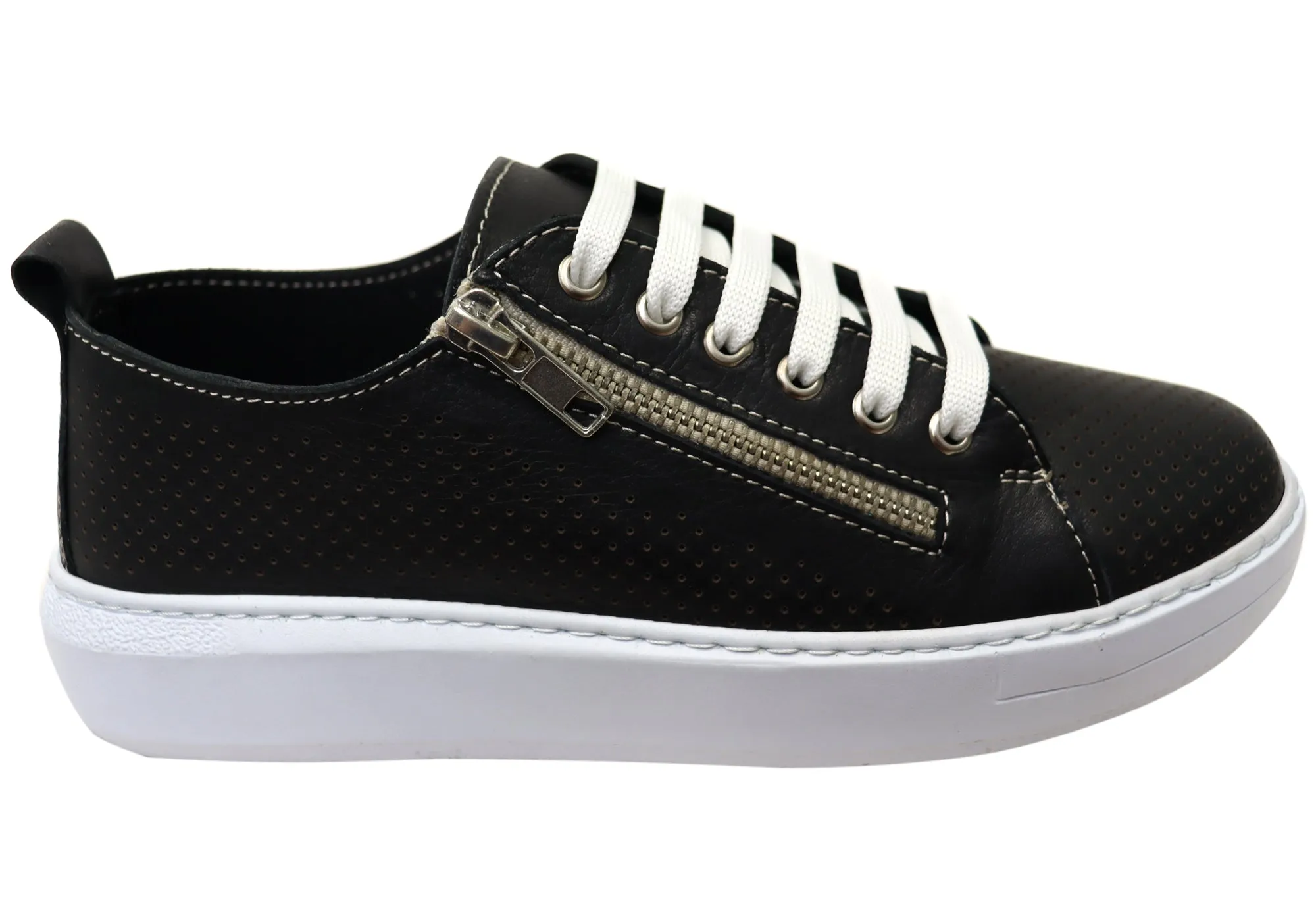 Orizonte Aldina Womens European Comfortable Leather Casual Shoes Low Profile