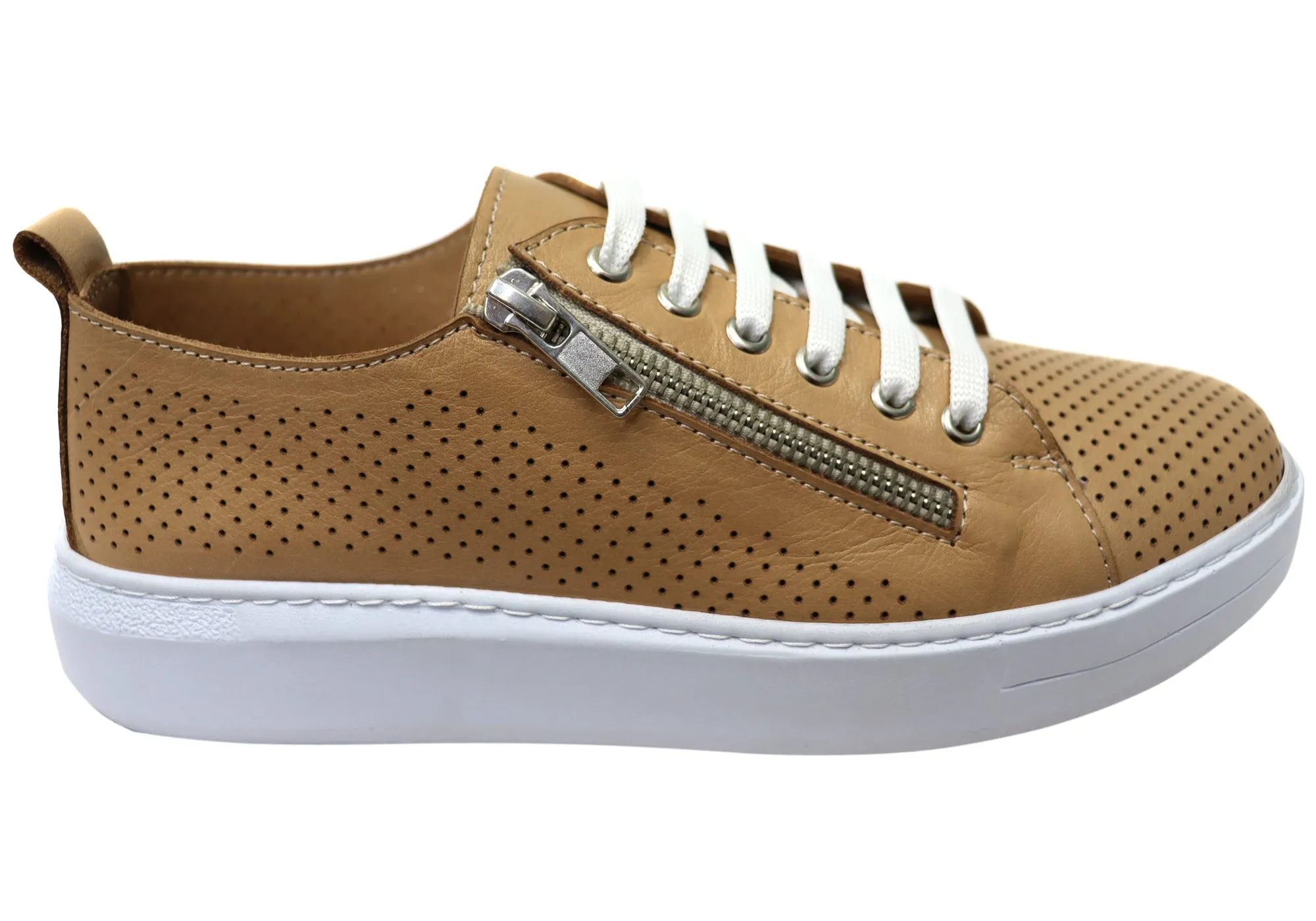 Orizonte Aldina Womens European Comfortable Leather Casual Shoes Color Play Cushioned Insole