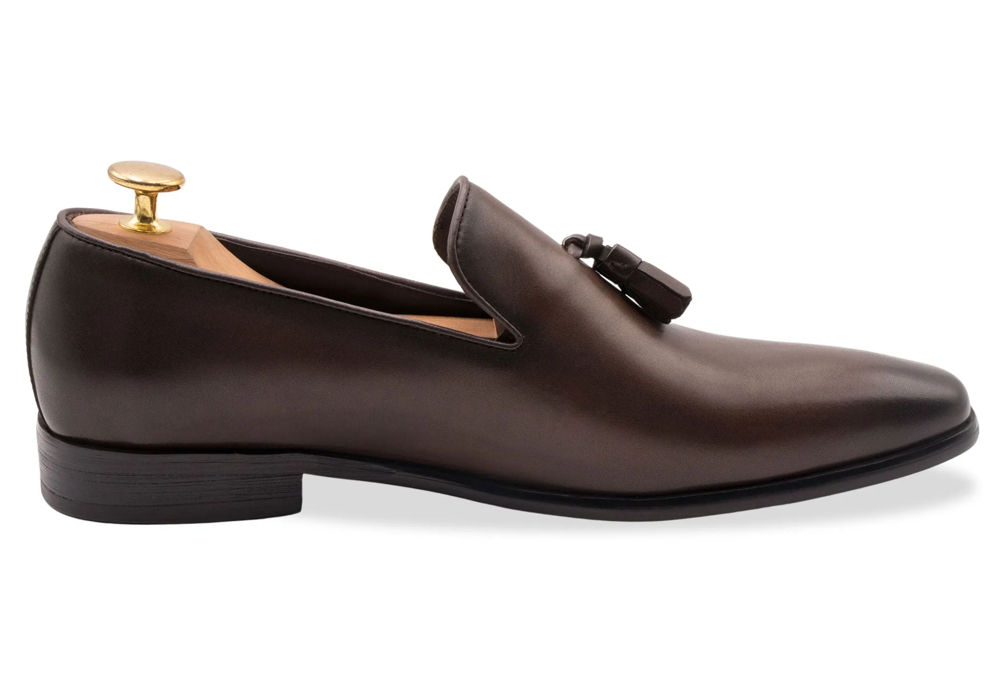 Polvorines Walnut Wholecut Tassel Loafer Tone Play