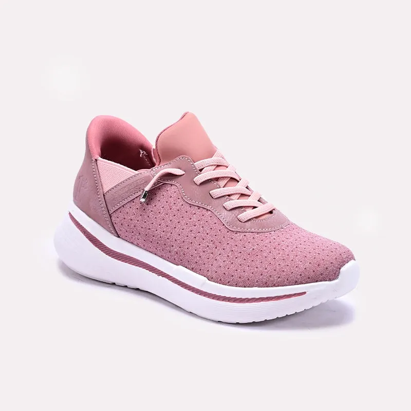 Microfiber Layer Plush flexibility Womens Pink Sneakers 0440806