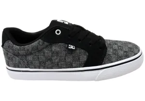 DC Shoes Mens Comfortable Anvil TX Lace Up Shoes Charcoal Synthetic   material