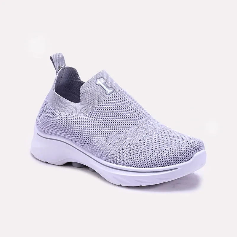 Walking   Friendly Hydrophobic Materials Womens Gray Slip on Sneakers 0440809