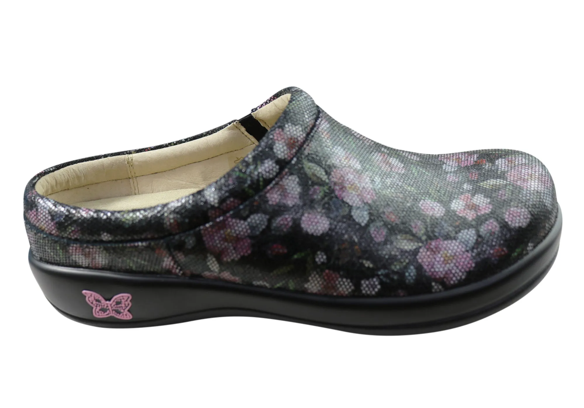 Toe Guard All Comfort Alegria Kayla Womens Leather Open Back Shoes