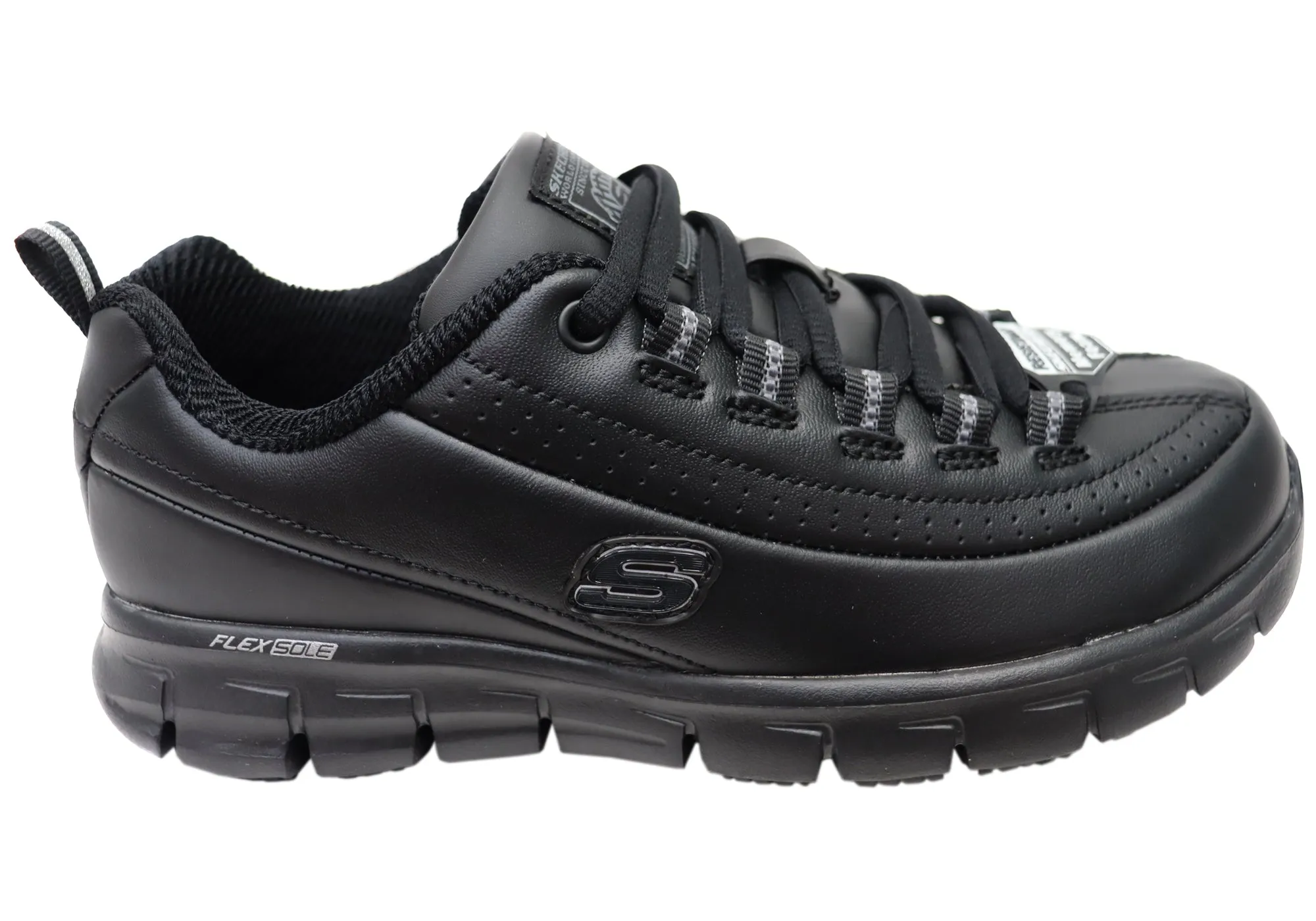 Baby Soft Skechers Womens Sure Track Trickel Leather Slip Resistant Work Shoes