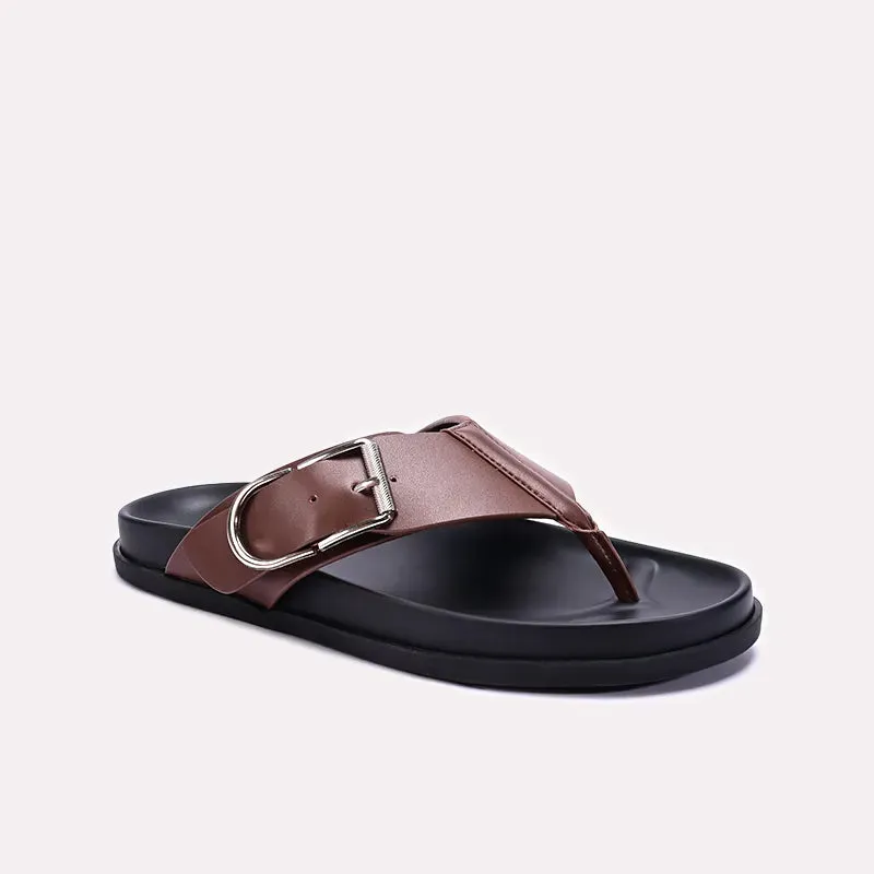 Mens Brown Flip Flops 0151110 No-Slip Comfort