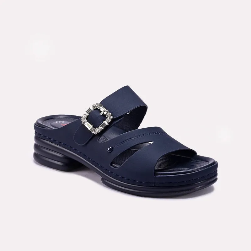 Supportive easy move Womens Blue Casual Slippers 0413373