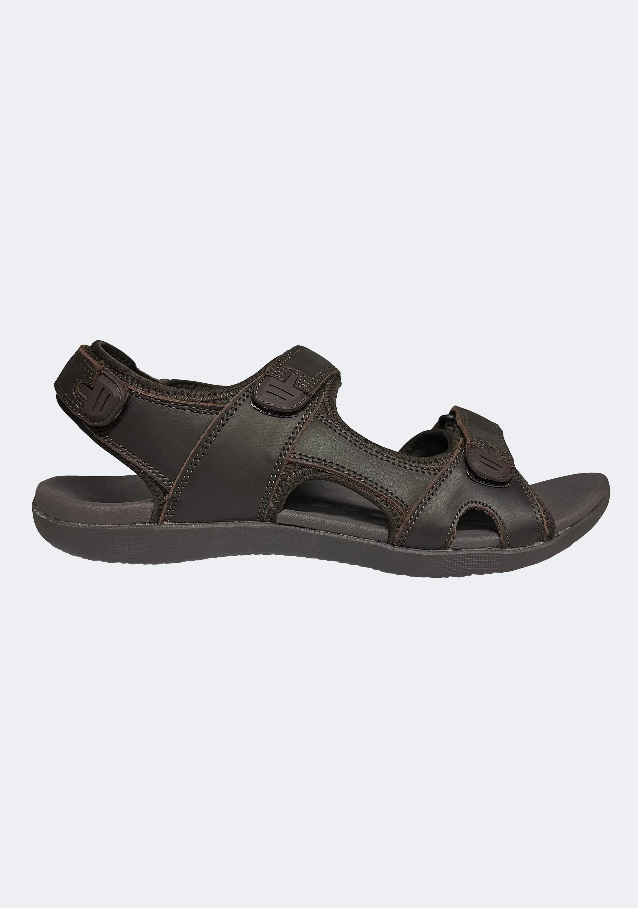 Comfy Shoes Scholl Men's Orthaheel Brown Leather Back Strap Sandals