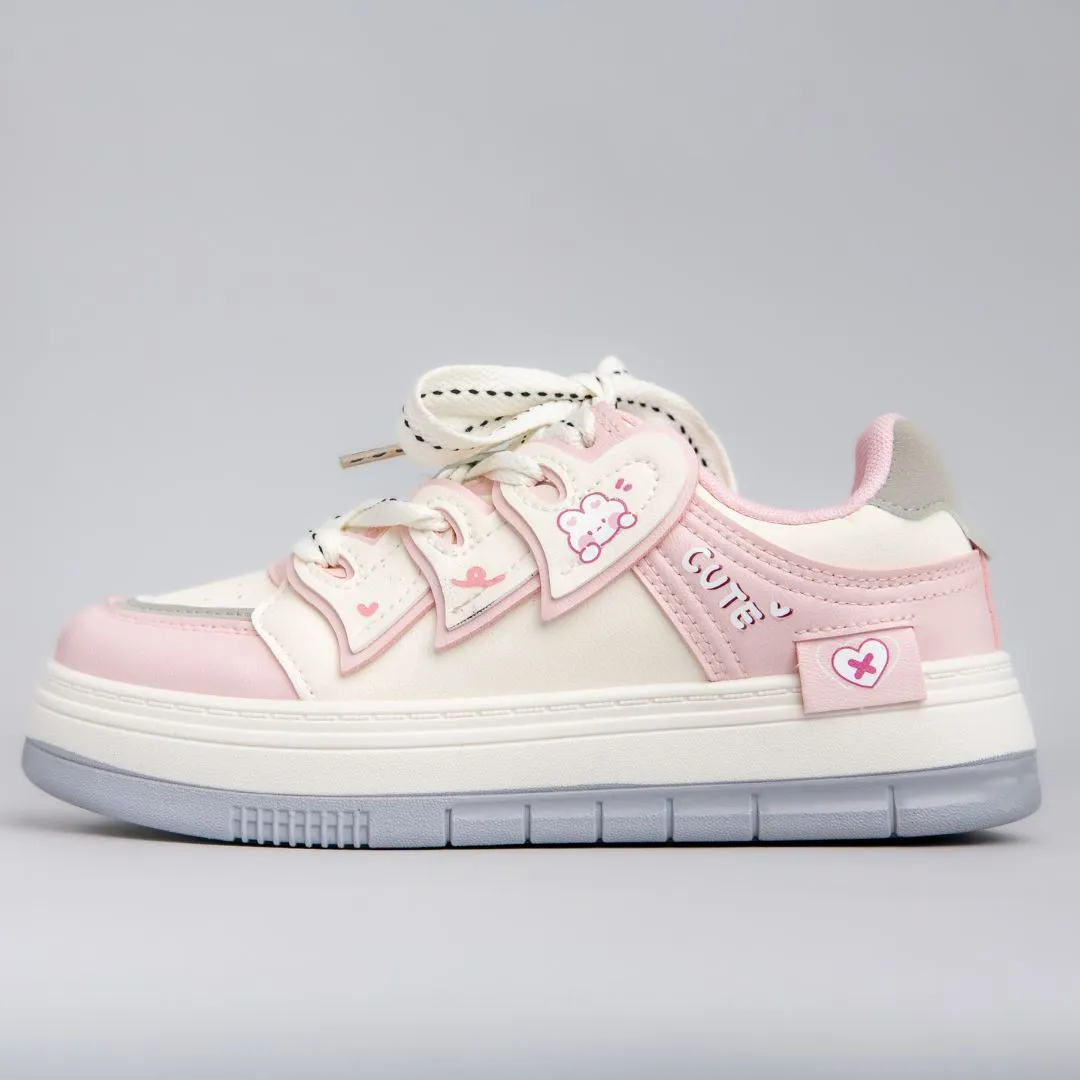Padded Comfort Wellness Seekers Pretty Pastel Cute Bunny Casual Sneakers - Unisex