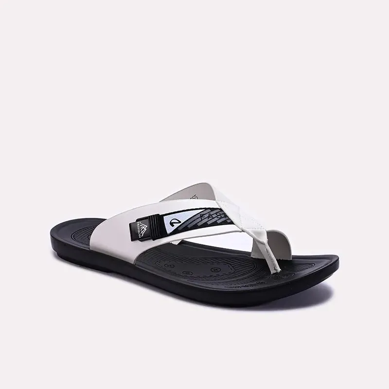 Mens White Casual Slippers 0151104 Soft Foot Sandals