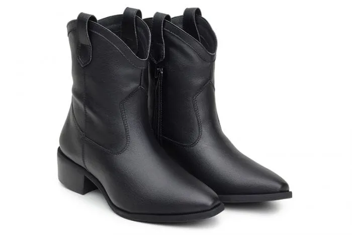 'Valentina' women's western boot by Ahimsa - black Chelsea Design Rugged Function
