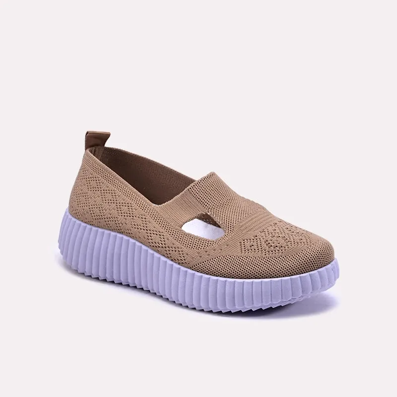 Vela Brown Platform Slip On Sneakers 0440753 Flexible Tread