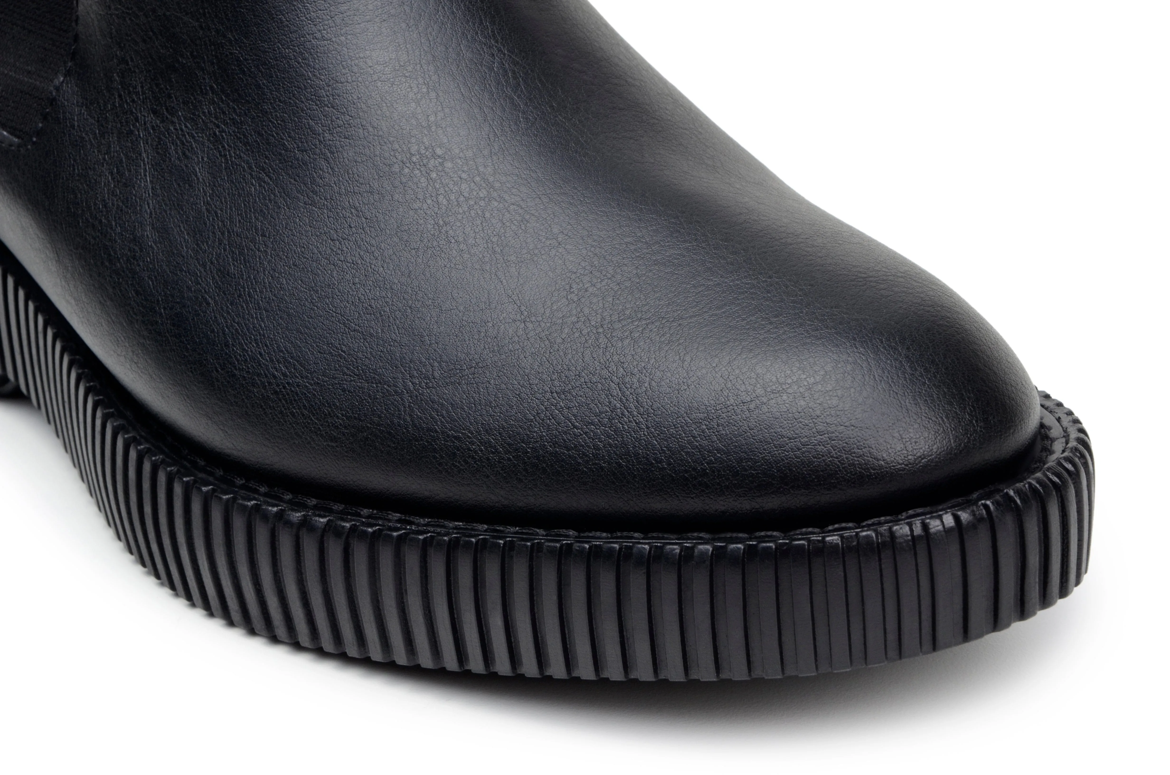 Hiking Step Ahead 'Rafael' men's creeper sole chelsea boot in vegan leather by Zette Shoes - black