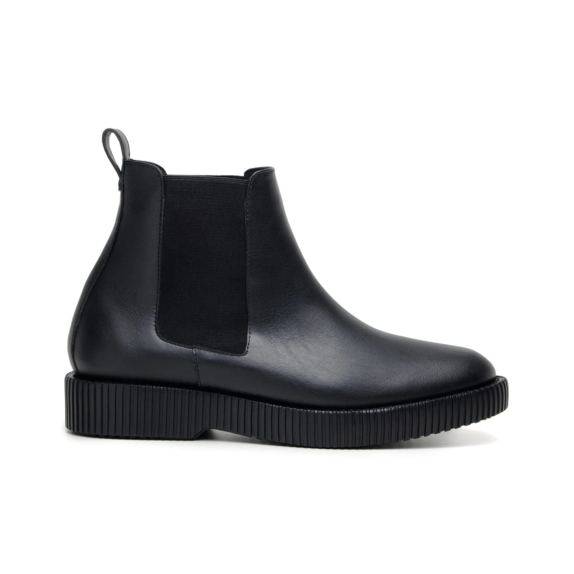 'Rafael' men's creeper sole chelsea boot in vegan leather by Zette Shoes - black Hill Walk