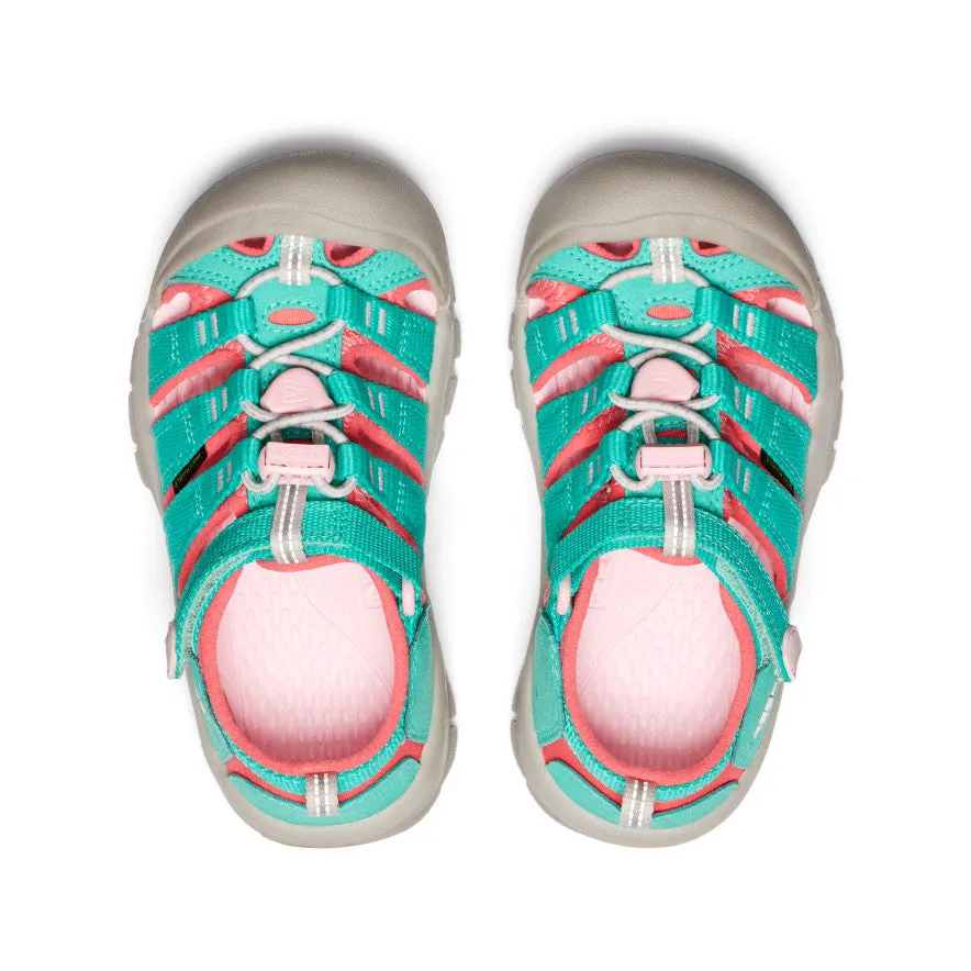 Little Kids' Newport H2  |  Bright Aqua/Giggle Pink UV Protection Flexible Beach Shoes