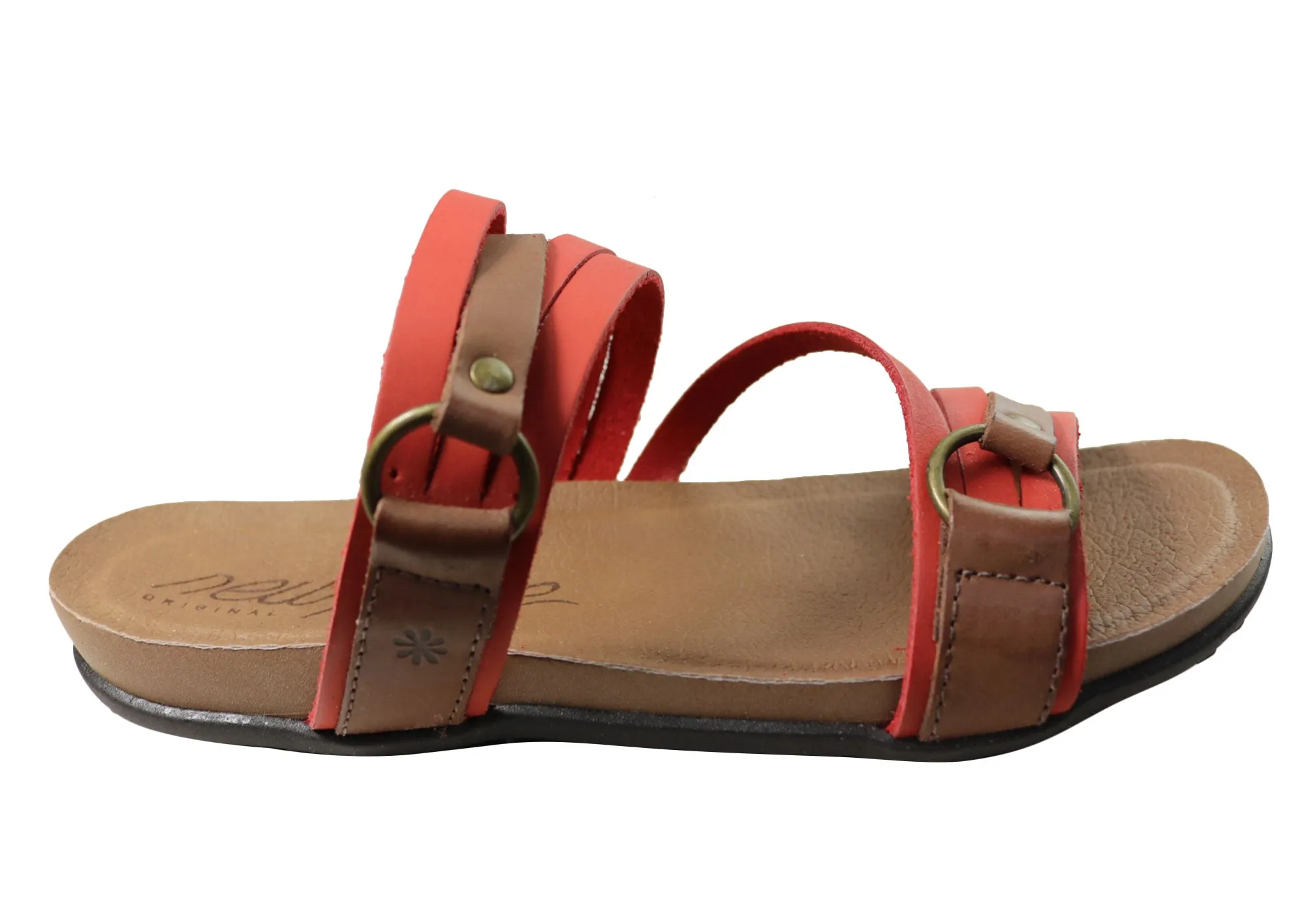 Sleek Vacation Sandals New Face Flick Womens Comfort Leather Slides Sandals Made In Brazil