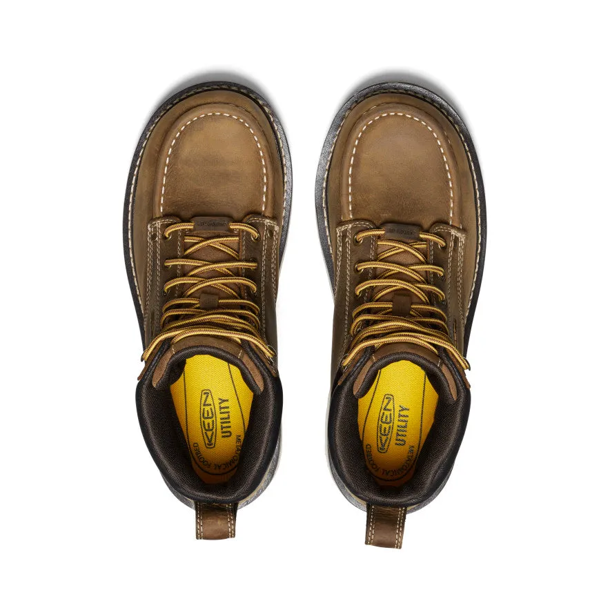 Men's Cincinnati 6" Waterproof 90?? Heel Boot (Carbon Toe)  |  Belgian/Sandshell Cushioned Step Work Commute chemical-resistant