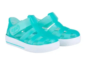 Easy Posture Elastic Band Igor S10171 Girl's and Boy's Star Sandals - Aqua