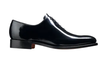 Nelson - Black Hi Shine Oxford Shoe Quick Office Tight Fit