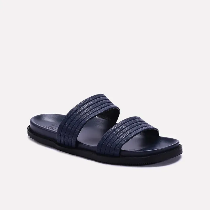 Stable base All Day Fit Blue Double Strap Slides 0151081