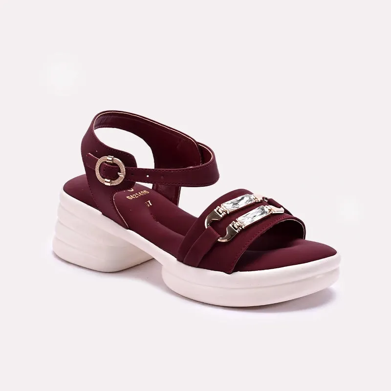 Friend Meet Eco-Friendly Footwear Maroon Platform Sandals 0421496
