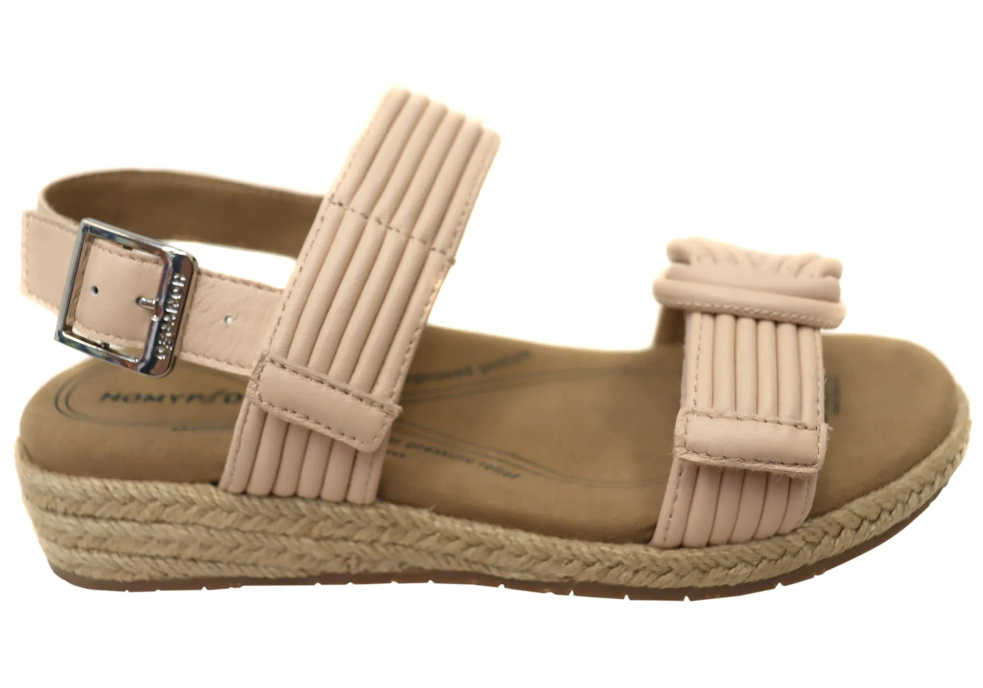 Cool Surface Homyped Mimosa Womens Comfortable Wide Fit Leather Sandals