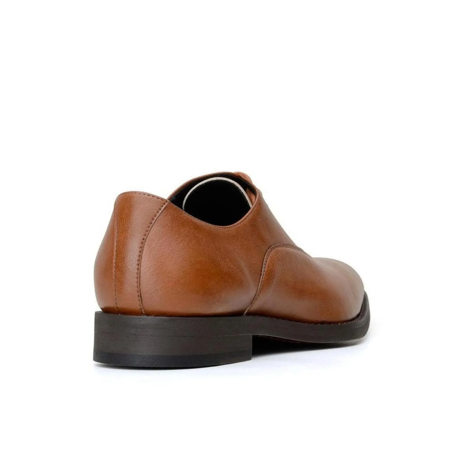 'Executive' classic oxford in high-quality vegan leather by Brave Gentleman - tan Rubber Sole Ice Grip