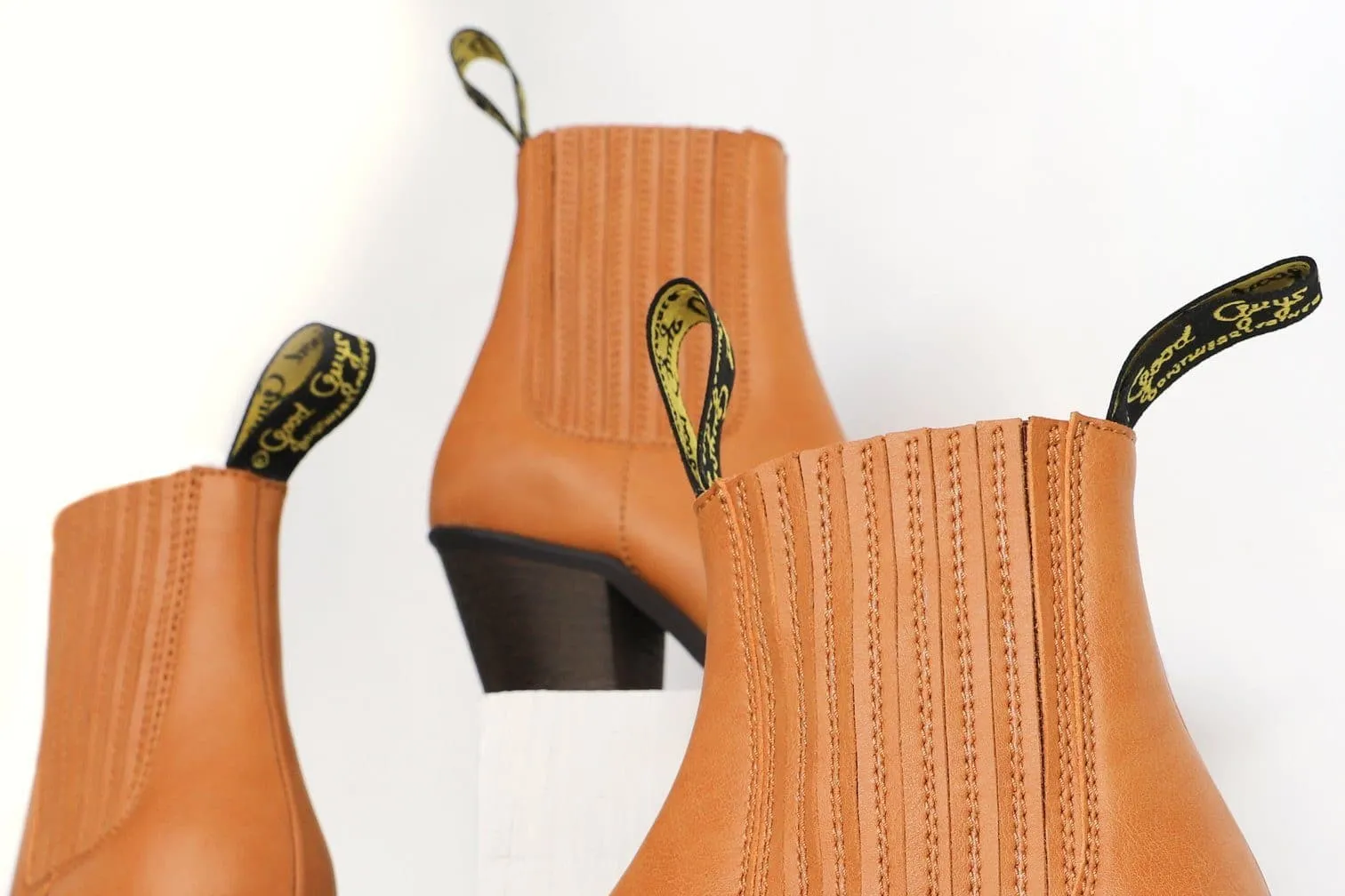 'Daisy' Vegan Ankle Boots by Good Guys Don't Wear Leather - honey Leather Cool