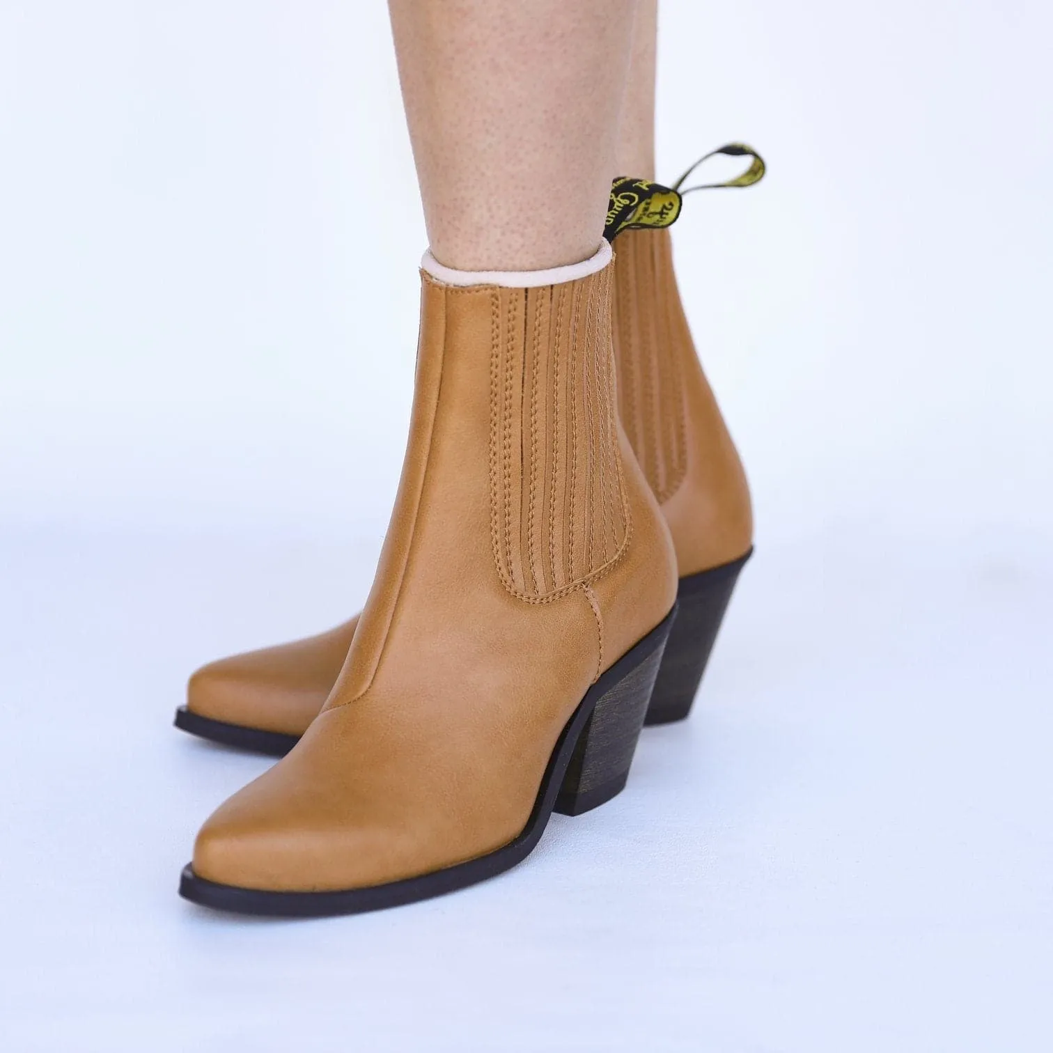 'Daisy' Vegan Ankle Boots by Good Guys Don't Wear Leather - honey Water Repellent