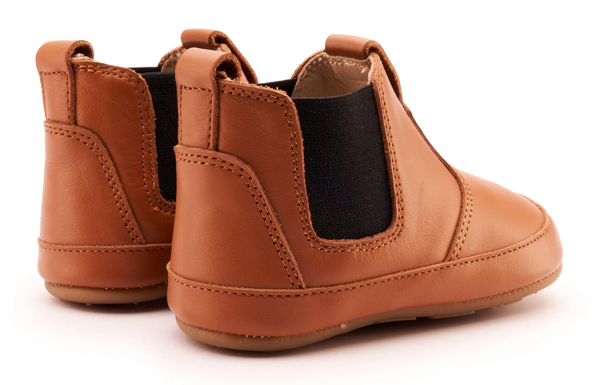 Old Soles Boy's & Girl's 188R Bambini Local Boots/Dress Shoes - Tan / Black Soft Sole