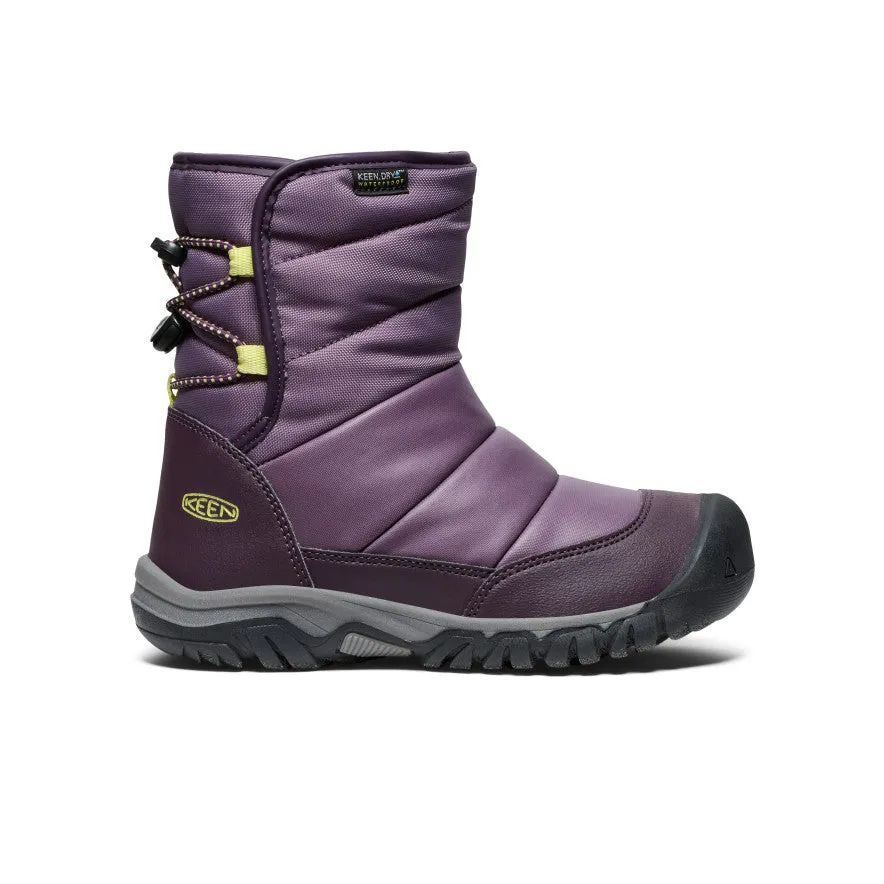 Performance Focus Big Kids' Puffrider Waterproof Winter Boot  |  Black Plum/Daiquiri Green