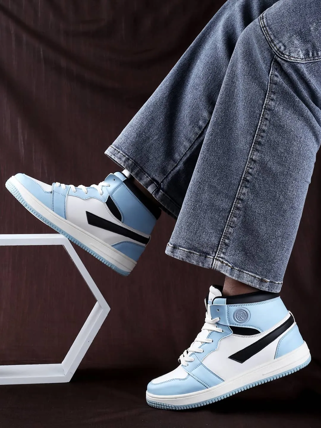 Bacca Bucci Femme High-Top Harmony Sneakers??Elegant Pastel Blue and Pink Women's Lace-Ups Reinforced Seams Hot Pick