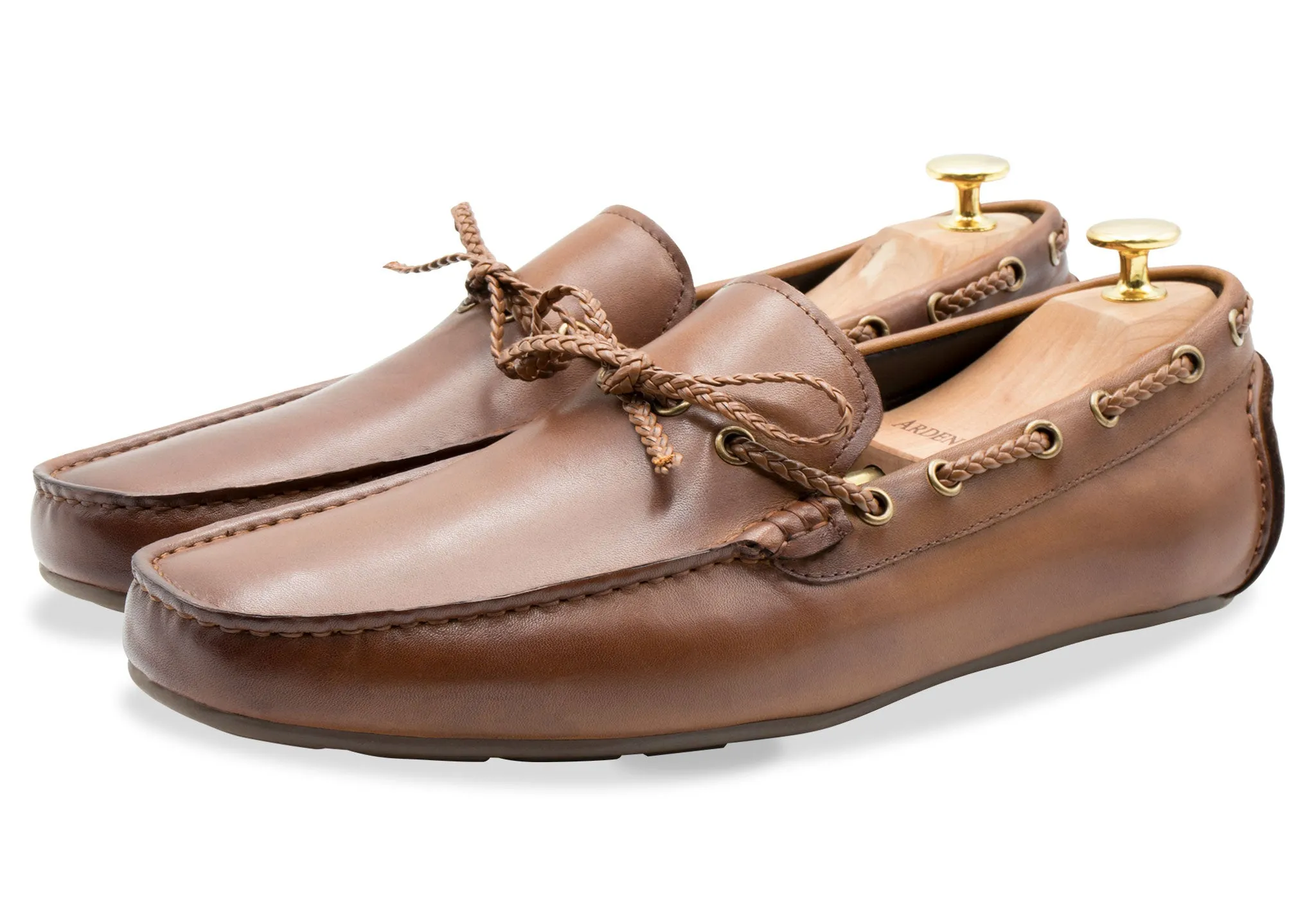 Esperanza Chestnut Moccasins Shine Tone Wind Chill